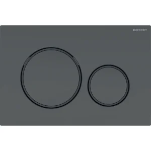 Placca di Comando Sigma 20 Rotondo Nero Opaco/ Nero Lucido - Geberit