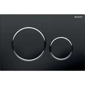 Placca di Comando Sigma 20 Rotondo Nero Lucido/Cromo Lucido - Geberit